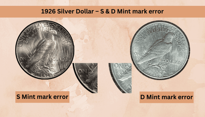1926 Silver Dollar – S & D Mint mark error