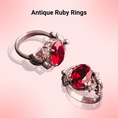 Antique ruby diamonds cluster ring - איריס חריש