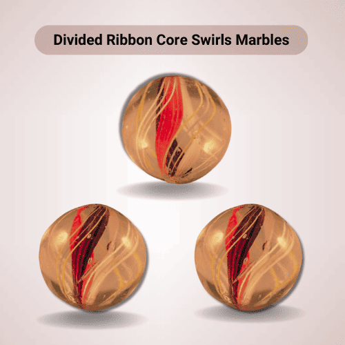 Divided Ribbon Core Swirls Marbles