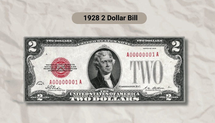 1928 2 Dollar Bill