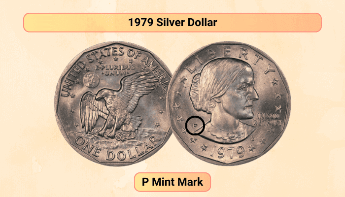 1979 Silver Dollar P Mint 
 Mark