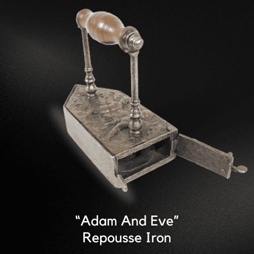 Antique Irons Value - 17th Century Adam and Eve Repousse Iron