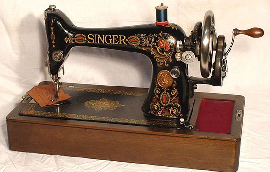 Antique Sewing Machine - Red Eye Electric Singer 1920 Sewing Machine