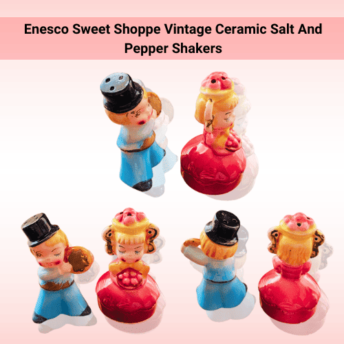 Enesco Sweet Shoppe Vintage Ceramic Salt And Pepper Shakers