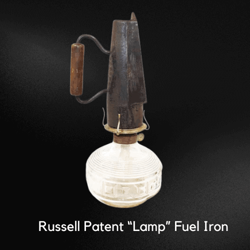 Antique Irons Value - Russell Patent Lamp Fuel Iron