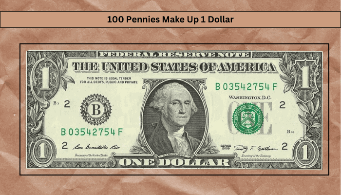 100 Pennies Make Up 1 Dollar