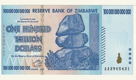 100 Trillion Zimbabwean Dollars Worth In USD