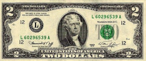 $2 bill obverse side