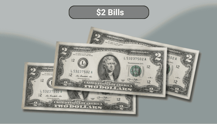 2 Dollar Bills Legal Tender