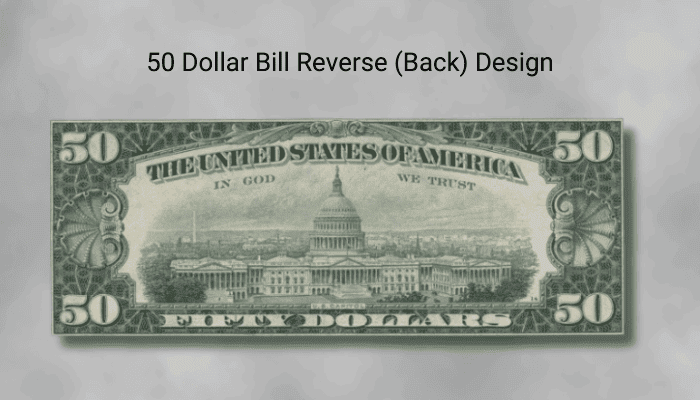 50 Dollar Bill Reverse Back Design