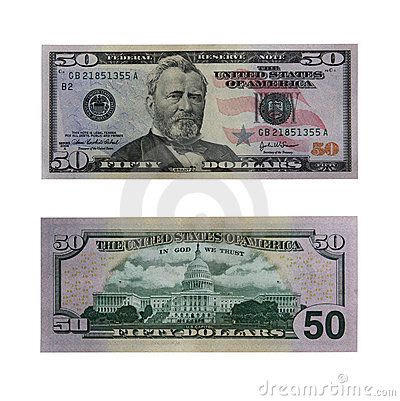 $50 bill reverse and obverse side