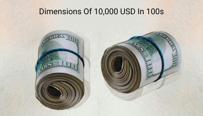 Dimensions Of 10,000 USD In 100s