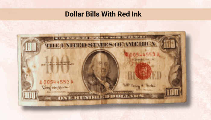 Dollar Bills With Red Ink