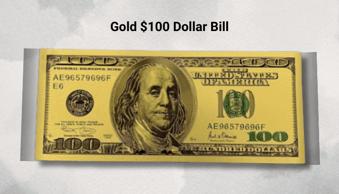 Gold 100 Dollar Bill