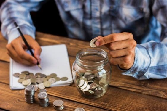 coins in jar