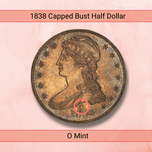 1838 O Proof Capped Bust Half Dollar