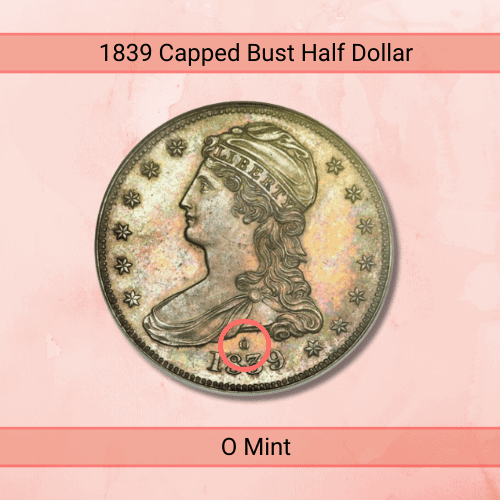 1839 O Proof Capped Bust Half Dollar