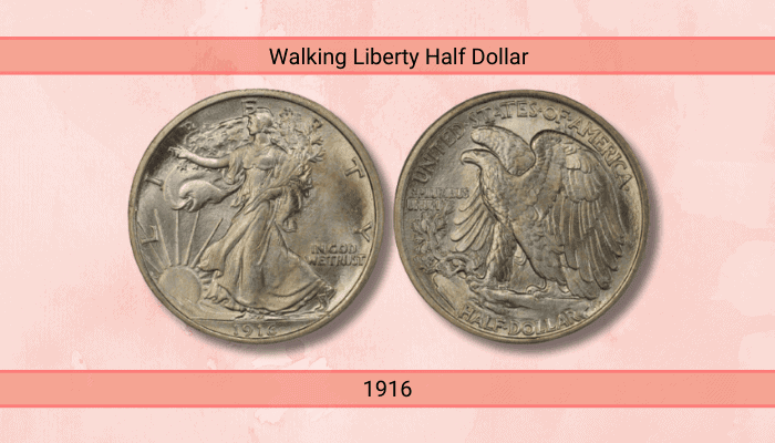 1916 Walking Liberty Half Dollar 