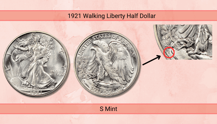 1921 S Walking Liberty Half Dollar