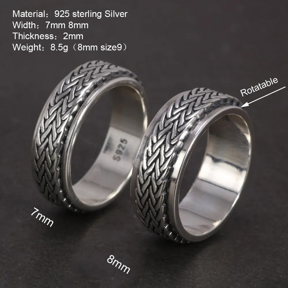 100S JEWELRY Spinner Rings For Men American Flag Skull Claddagh Dragon