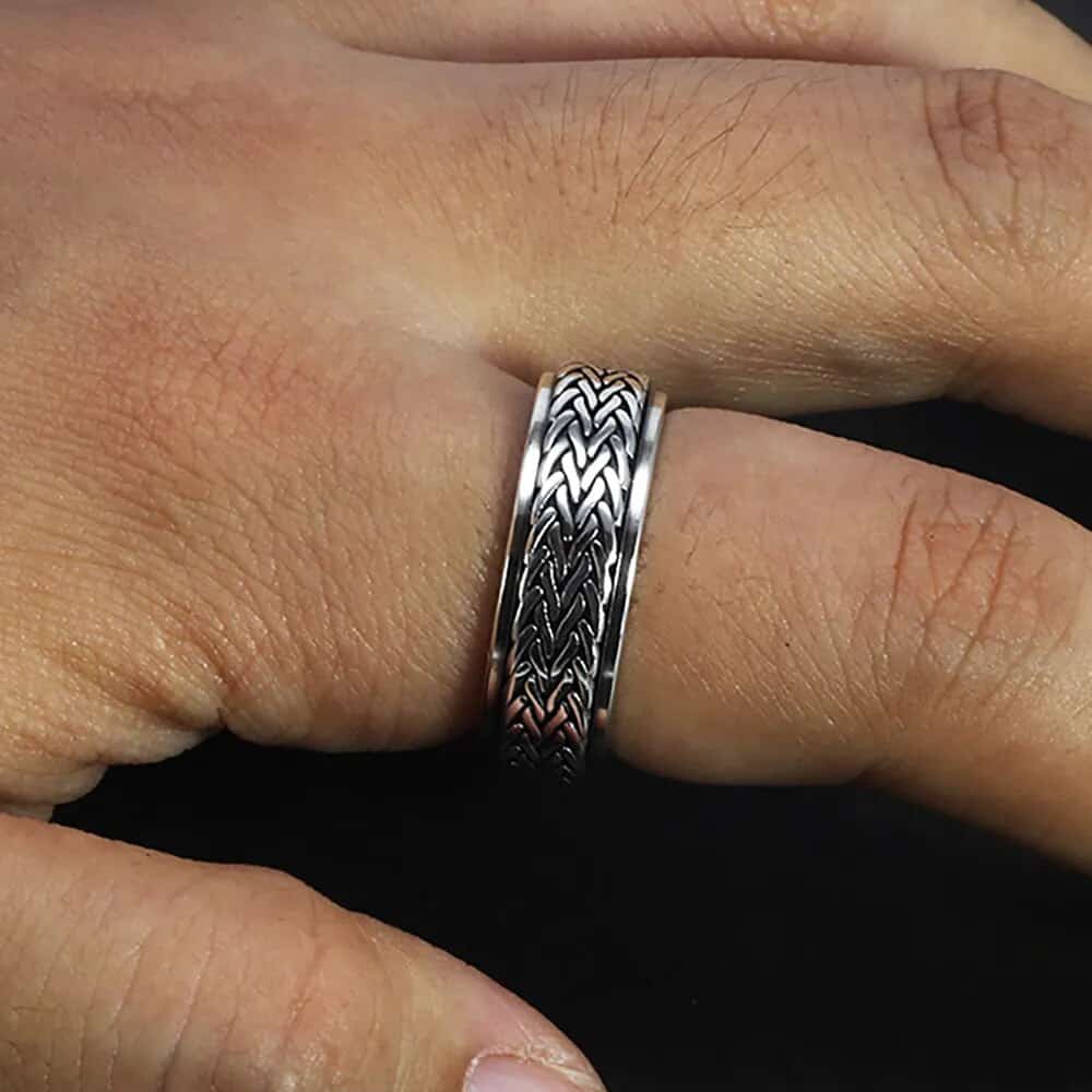 Silver Ring Men 925 Blue | 925silver Rings Men | S925 Mens Silver Ring -  S925 Silver - Aliexpress