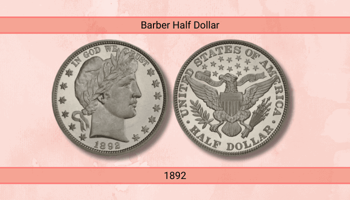 Barber Half Dollar 1892