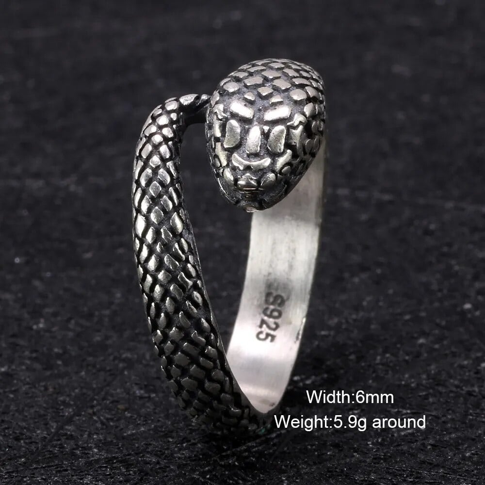 The Three-Headed Serpent Sterling Silver Snake Ring