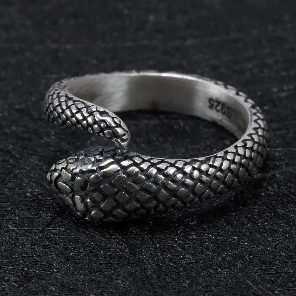 Dark Silver Extra Long Finger Ring, Statement FULL FINGER SERPENT Ring,  Brutalist Snake Textured Adjustable Ring, Modern Rock Style Ring - Etsy