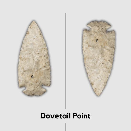Valuable And Rare Arrowheads - Dovetail point