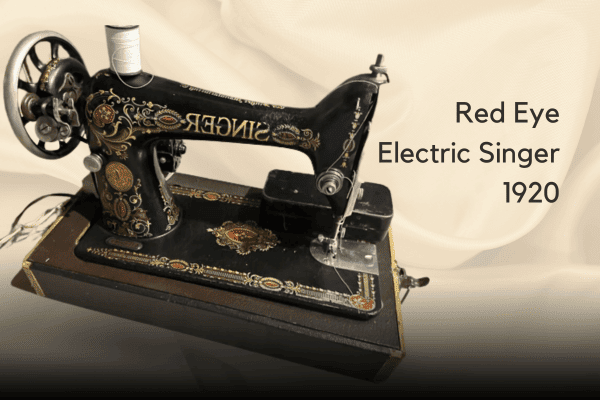 Antique Sewing Machine - Red Eye Electric Singer 1920 Sewing Machine